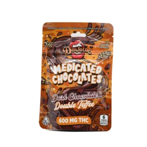 devour dark chocolate double toffee medicated chocolate bites devour brand